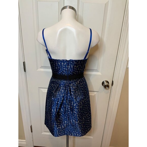 BCBG Max Azria Blue Silver Polka Dot Ink Mini Dress, Size 0 - Picture 4 of 5
